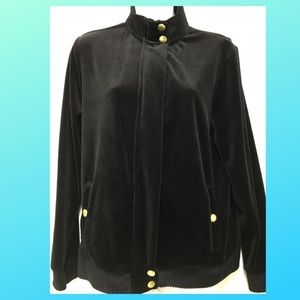 Laura Ashley PM Black Velvet Warm-Up Jacket